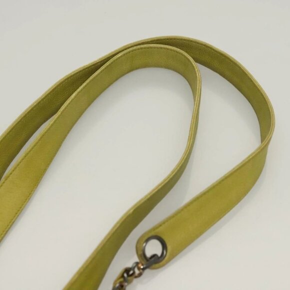 CHANEL Matelasse Chain Shoulder Bag Grained Calf Skin Green Gold CC Auth yk19052 - Picture 9 of 16